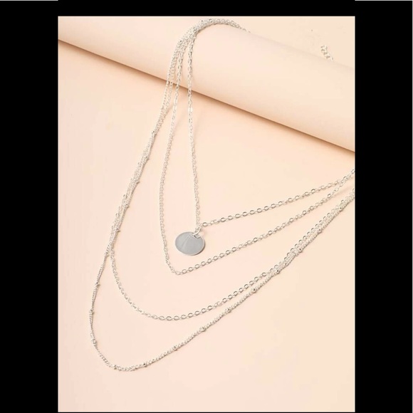 Layered Gold or Silver Coin Necklace - Picture 3 of 4